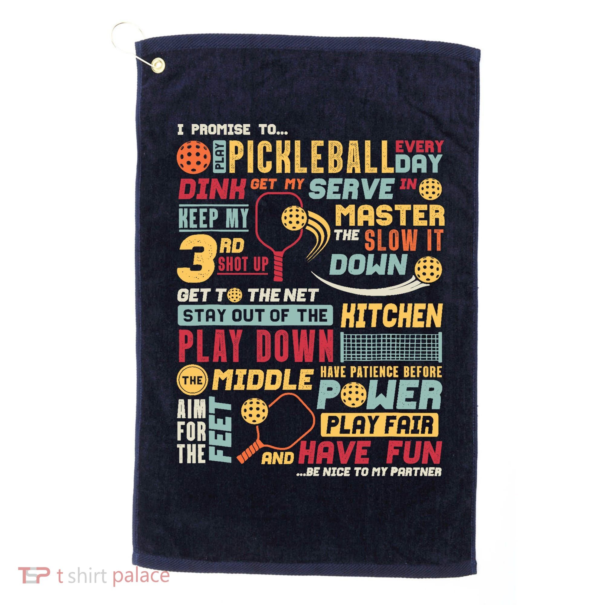 Funny Pickleball Pledge Pickleball Player Coach Golf Towel