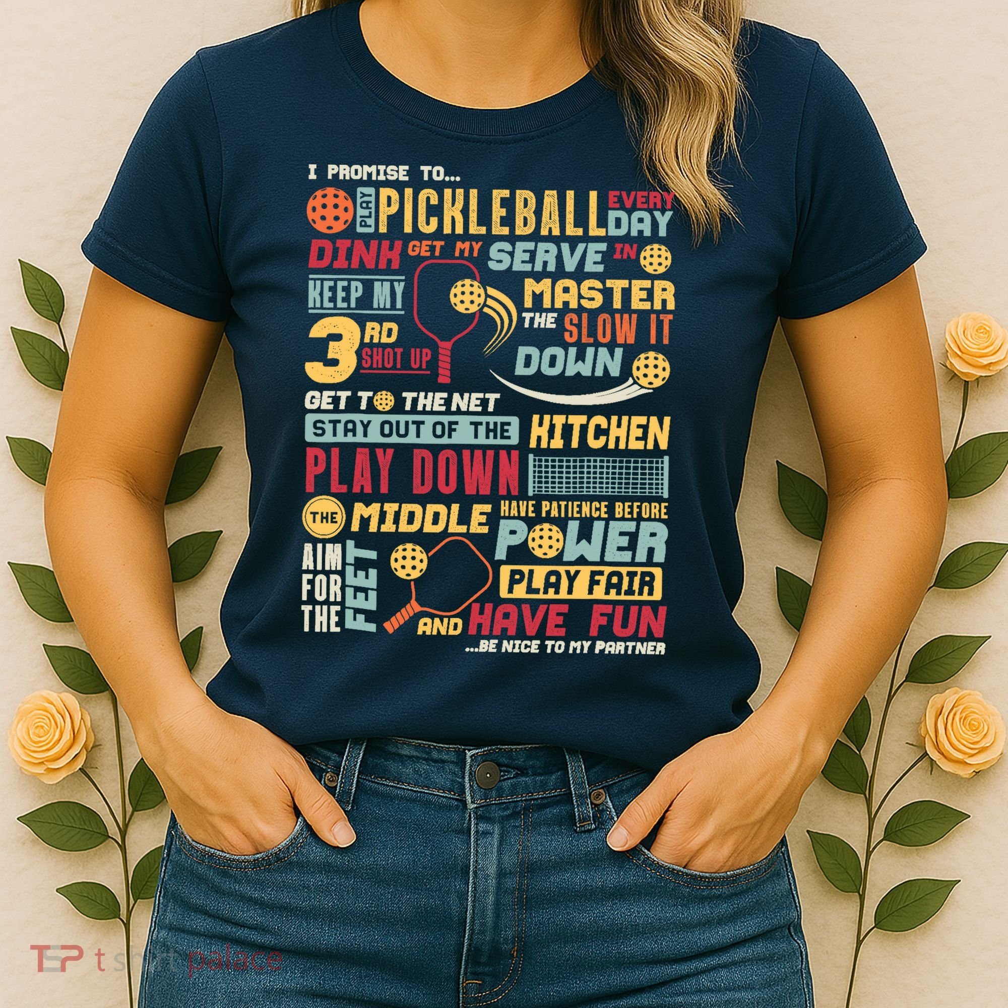 Funny Pickleball Pledge Pickleball Player Coach Women's T-Shirt