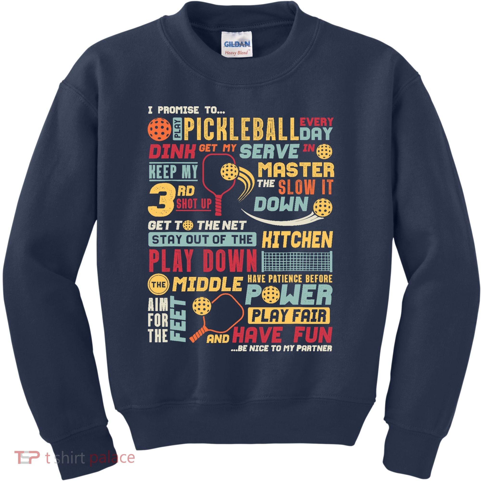 Funny Pickleball Pledge Pickleball Player Coach Kids Sweatshirt