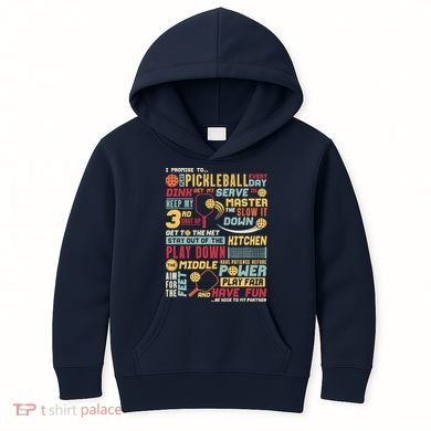 Funny Pickleball Pledge Pickleball Player Coach Kids Hoodie
