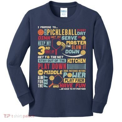 Funny Pickleball Pledge Pickleball Player Coach Kids Long Sleeve Shirt