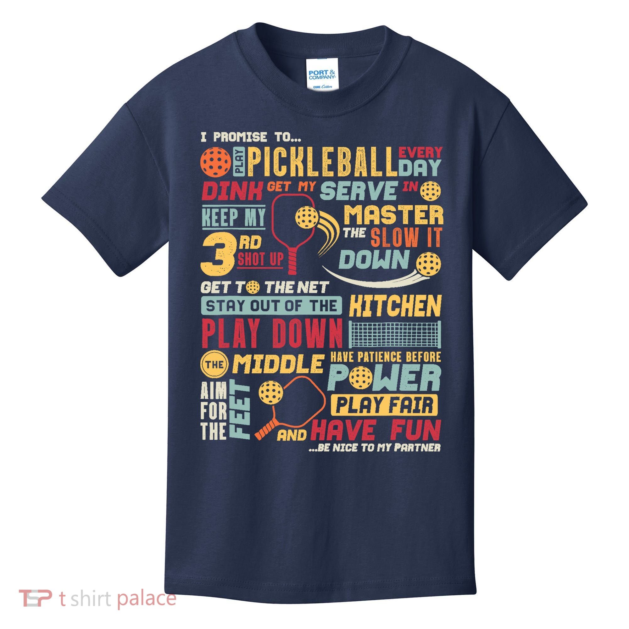 Funny Pickleball Pledge Pickleball Player Coach Kids T-Shirt