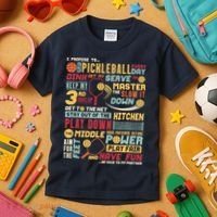 Funny Pickleball Pledge Pickleball Player Coach Kids T-Shirt thumb 3