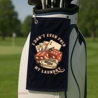 Funny Poker Player Card Game I Don't Even Fold My Laundry Golf Towel thumb 2