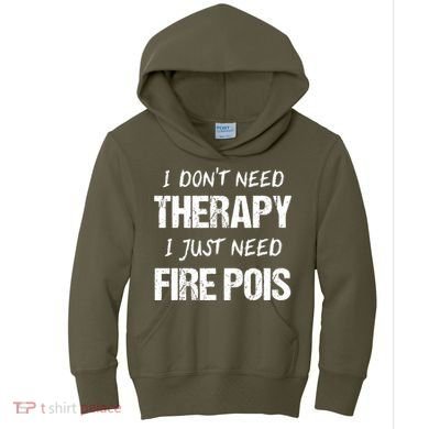Fire Poi Poi Fire Dancer Juggling Kids Hoodie