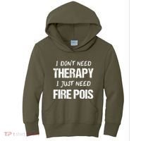 Fire Poi Poi Fire Dancer Juggling Kids Hoodie thumb 0