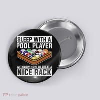 Funny Pool Player Billard 8 Ball Button thumb 0
