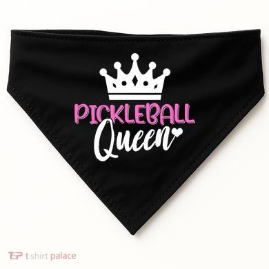 Funny Pickleball Queen Graphic Pickleball Player Gift USA-Made Doggie Bandana