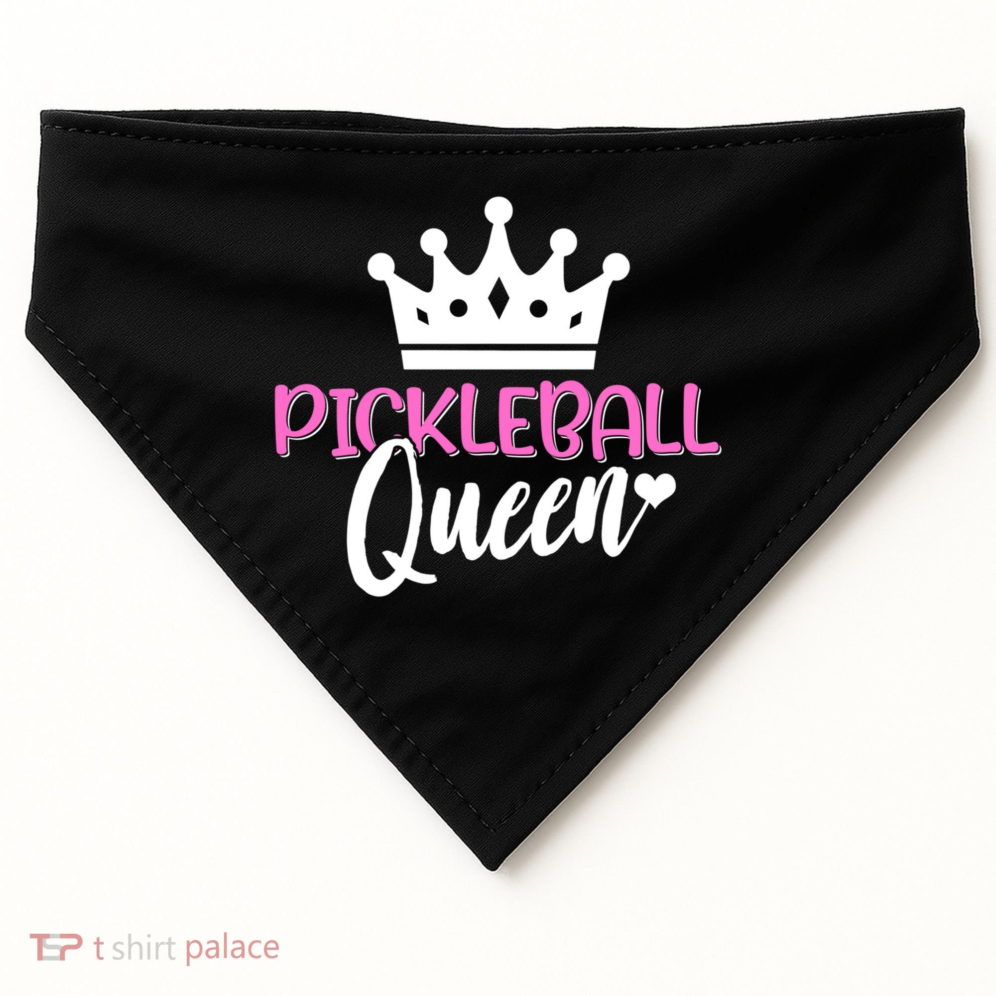 Funny Pickleball Queen Graphic Pickleball Player Gift USA-Made Doggie Bandana