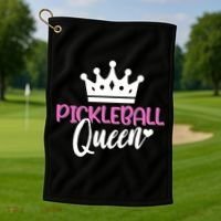 Funny Pickleball Queen Graphic Pickleball Player Gift Golf Towel thumb 1