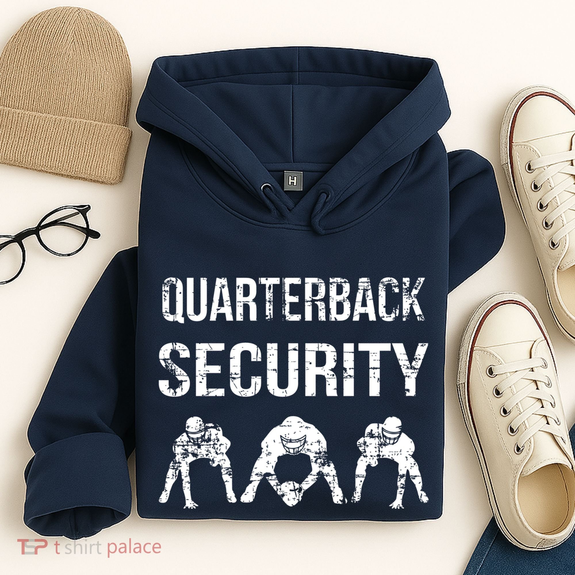 Funny Player Quarterback Security Offensive Lineman Football Hoodie