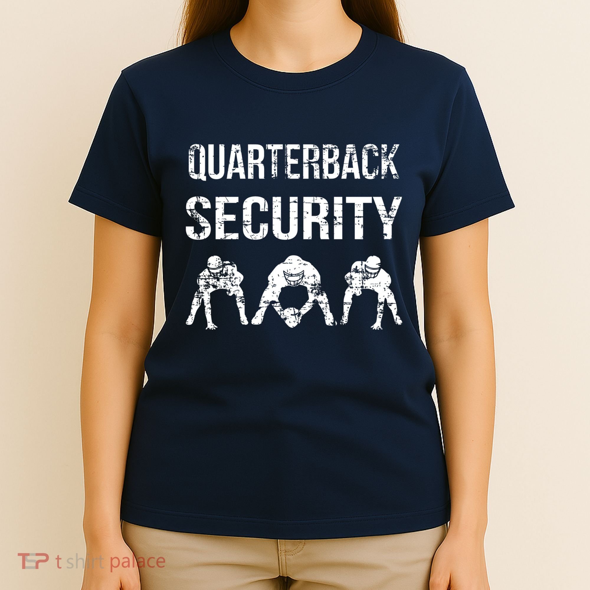 Funny Player Quarterback Security Offensive Lineman Football T-Shirt