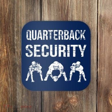 Funny Player Quarterback Security Offensive Lineman Football Coaster