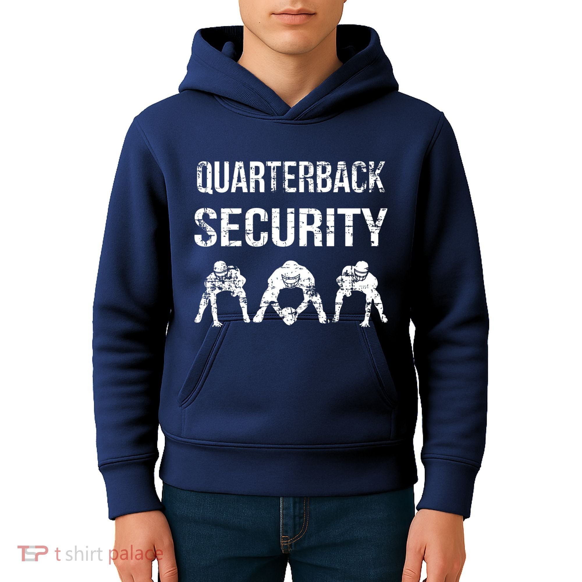Funny Player Quarterback Security Offensive Lineman Football Kids Hoodie