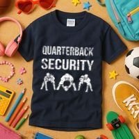 Funny Player Quarterback Security Offensive Lineman Football Kids T-Shirt thumb 3