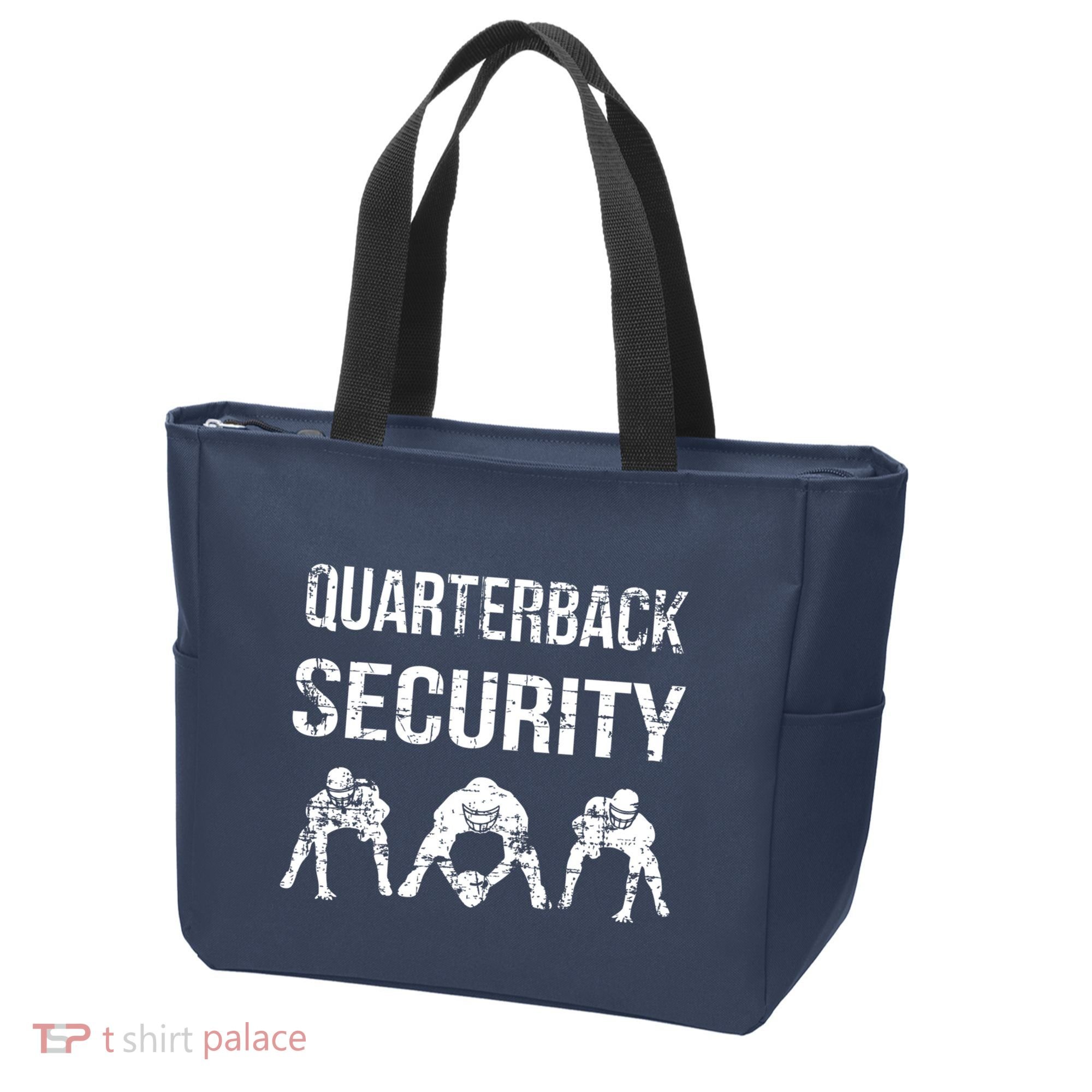 Funny Player Quarterback Security Offensive Lineman Football Tote Bag