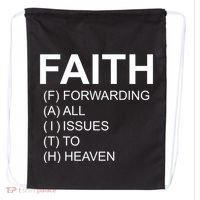 Faith Prayer Quote Drawstring Bag thumb 0