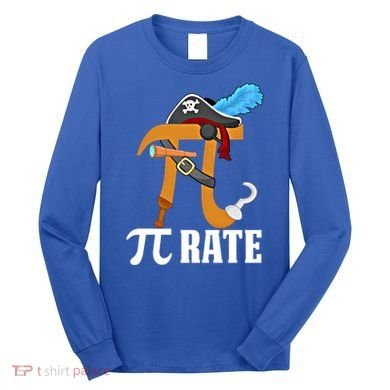 Funny Pi Rate Design Pirate Pi Happy Pi Day Gift Long Sleeve Shirt