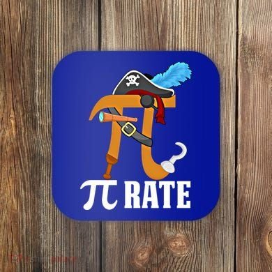 Funny Pi Rate Design Pirate Pi Happy Pi Day Gift Coaster