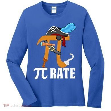 Funny Pi Rate Design Pirate Pi Happy Pi Day Gift Women's Long Sleeve Shirt