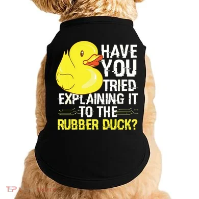 Funny Programmer Rubber Duck Debugging Doggie Tank