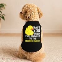 Funny Programmer Rubber Duck Debugging Doggie Tank thumb 2