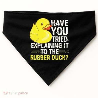 Funny Programmer Rubber Duck Debugging USA-Made Doggie Bandana