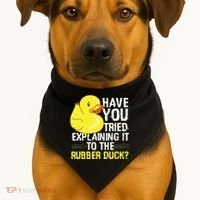 Funny Programmer Rubber Duck Debugging USA-Made Doggie Bandana thumb 1