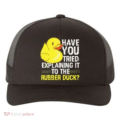 Funny Programmer Rubber Duck Debugging Yupoong Adult 5-Panel Trucker Hat