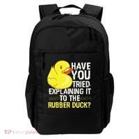 Funny Programmer Rubber Duck Debugging Backpack thumb 0