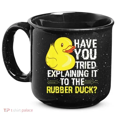 Funny Programmer Rubber Duck Debugging 15oz Campfire Ceramic Mug