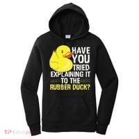 Funny Programmer Rubber Duck Debugging Women's Hoodie thumb 0