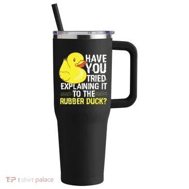 Funny Programmer Rubber Duck Debugging 40oz Vacuum Insulated Stainless Steel Travel Tumbler