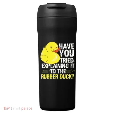 Funny Programmer Rubber Duck Debugging 24oz Duet Stainless Steel Tumbler