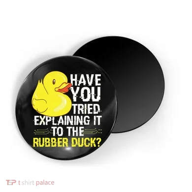 Funny Programmer Rubber Duck Debugging Magnet