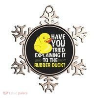 Funny Programmer Rubber Duck Debugging Ornament thumb 0