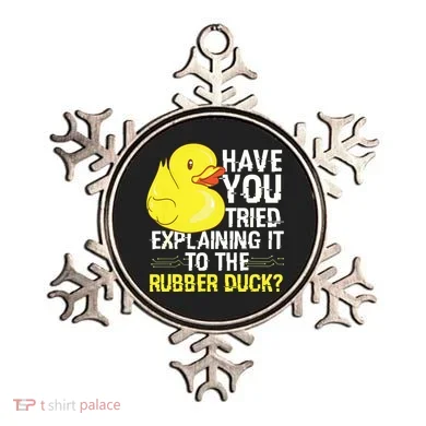 Funny Programmer Rubber Duck Debugging Ornament