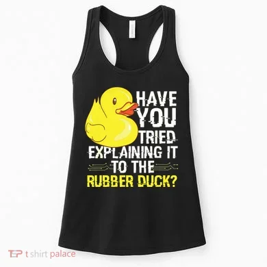 Funny Programmer Rubber Duck Debugging Women's Tank Top