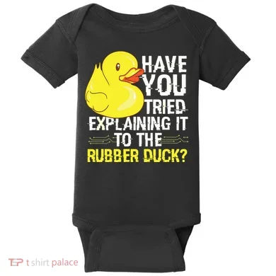Funny Programmer Rubber Duck Debugging Baby Bodysuit