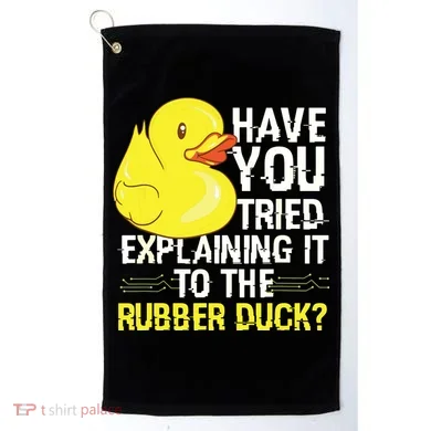 Funny Programmer Rubber Duck Debugging Golf Towel
