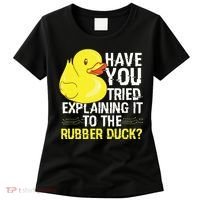 Funny Programmer Rubber Duck Debugging Women's T-Shirt thumb 0