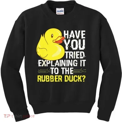 Funny Programmer Rubber Duck Debugging Kids Sweatshirt