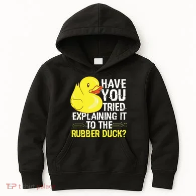 Funny Programmer Rubber Duck Debugging Kids Hoodie