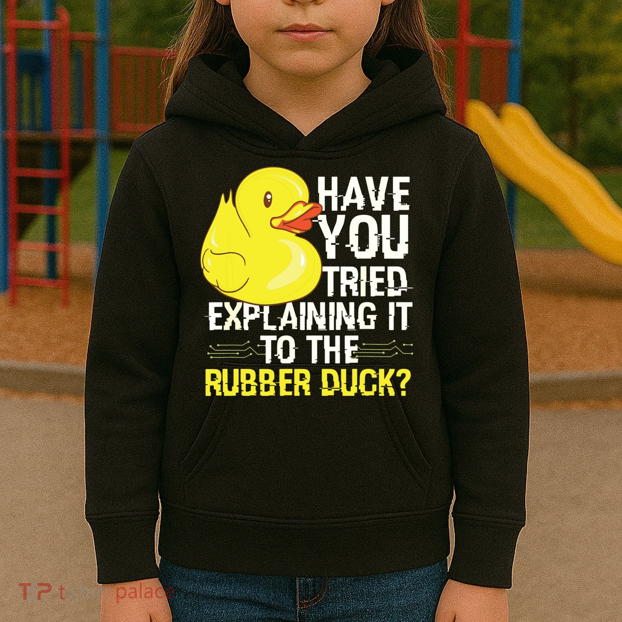 Funny Programmer Rubber Duck Debugging Kids Hoodie