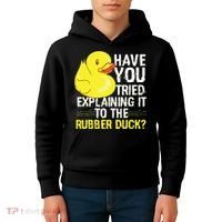 Funny Programmer Rubber Duck Debugging Kids Hoodie thumb 4