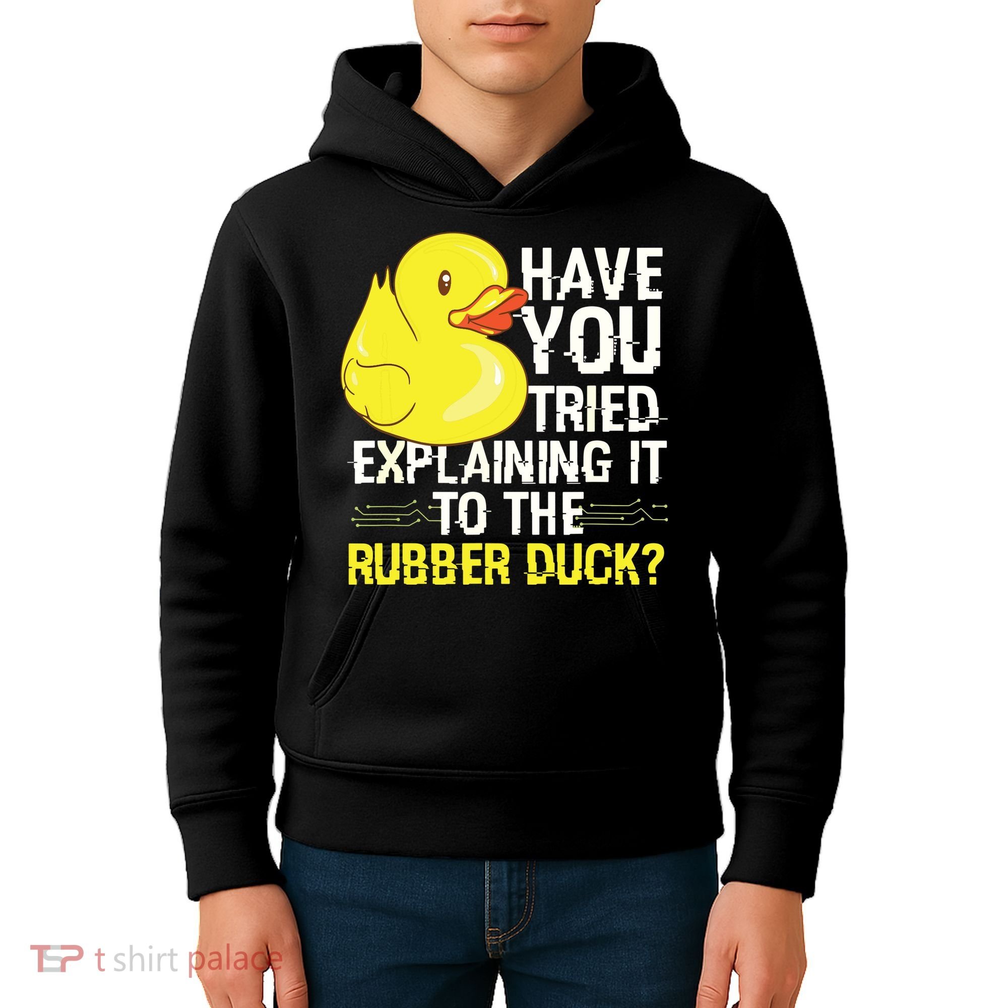 Funny Programmer Rubber Duck Debugging Kids Hoodie