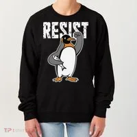 Funny Penguin Resist Penguins Protest Against Tariffs Women's Sweatshirt thumb 0