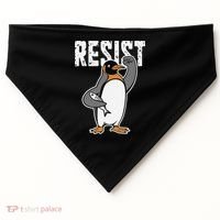 Funny Penguin Resist Penguins Protest Against Tariffs USA-Made Doggie Bandana thumb 0