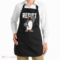 Funny Penguin Resist Penguins Protest Against Tariffs Apron thumb 2