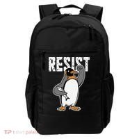 Funny Penguin Resist Penguins Protest Against Tariffs Backpack thumb 0